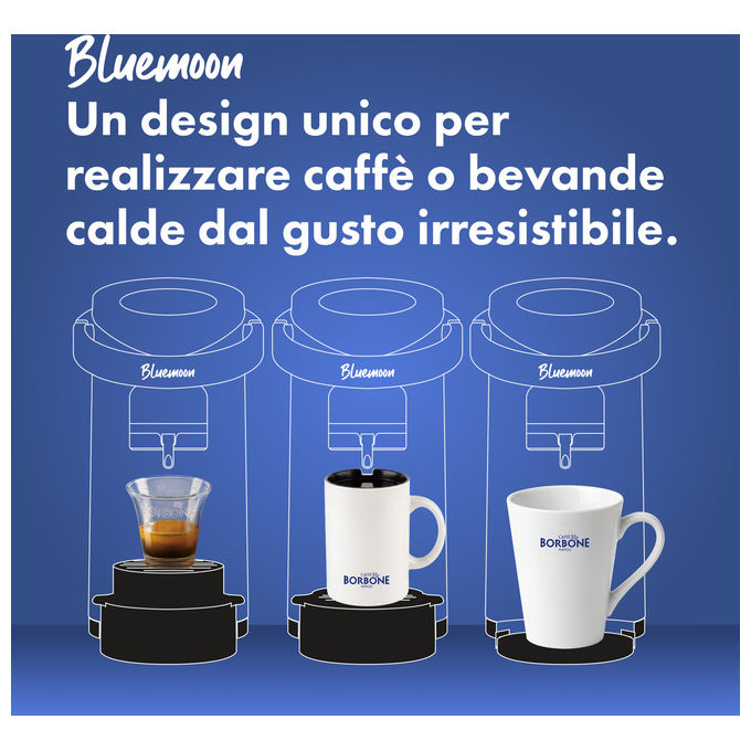 Caffe' Borbone BLUEMOONGRIG Bluemoon Macchina da caffe' a cialde ESE 44mm Capacita' serbatoio 0.9 L Pressione 15 bar Potenza 650 W colore Grigio