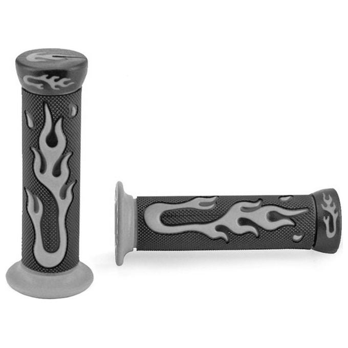 One Coppia Manopole Moto Flamming Gel Nero-Grigio
