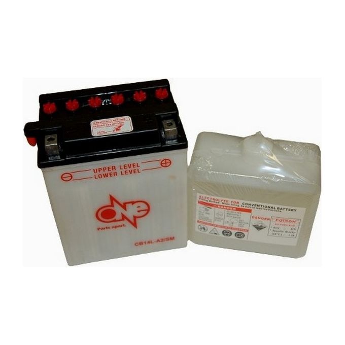 One Batteria Moto YB14L-A2-Sm Con Acido Predosato a Corredo