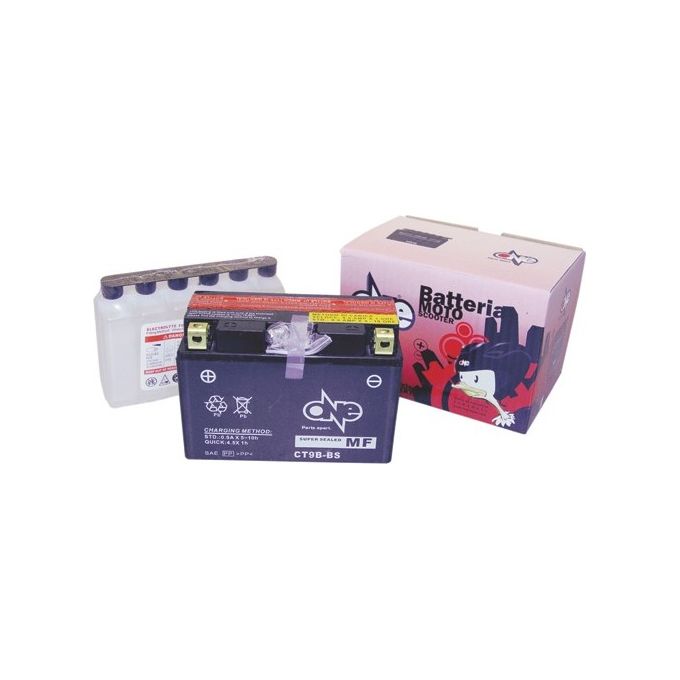 One Batteria Moto CT9B-BS 12V 8AH ACIDO PREDOSATO A CORREDO equivalente YT9B