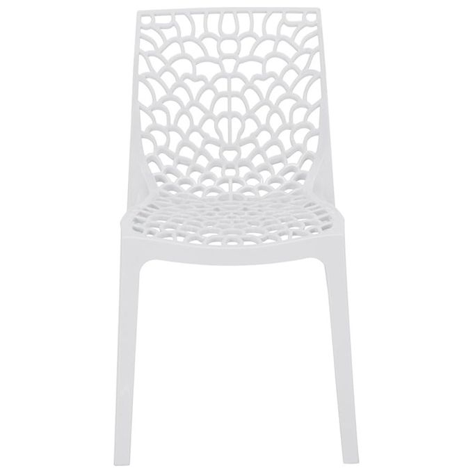 GRANDSOLEIL  SEDIA IN POLIPROPILENE CON BRACCIOLI 'GRUVYER' Poltrona impilabile Made in Italy Dimensioni 58x52x81 cm Altezza seduta 45.5 cm colore Bianco