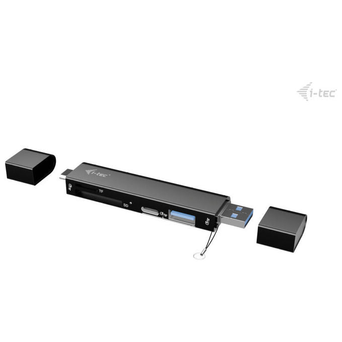 I-tec CADONGLEUSBSD Dongle USB-C-USB-A con Lettore SD e TF 2 Porte USB 3.2 Gen 1 5 Gbps colore Nero