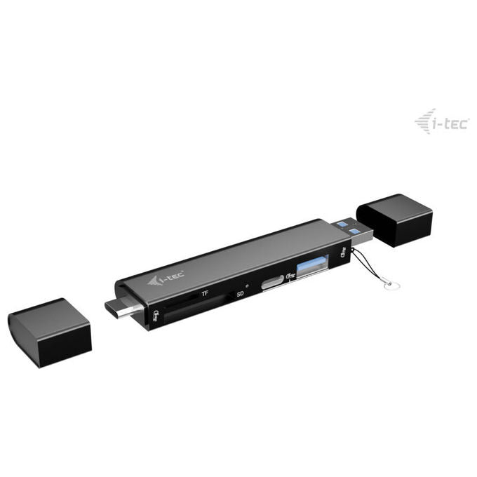 I-tec CADONGLEUSBSD Dongle USB-C-USB-A con Lettore SD e TF 2 Porte USB 3.2 Gen 1 5 Gbps colore Nero