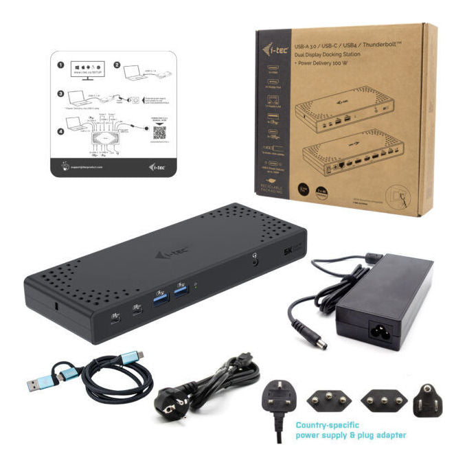 I-tec, Docking Station USB 3.2 Type-C, CADUA4KDOCKPDL2, Nero