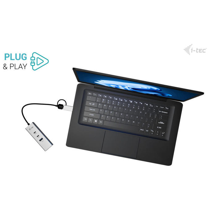 I-tec CAMETALG325HUB USB-C-USB-A Metal HUB 3 2x USB-C 1x USB-A 2.5GBASE-T Ethernet Argento