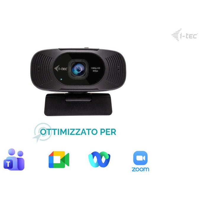 I-tec CAMSOLOMONF200 SOLOMON 200 1080p Business Webcam Risoluzione 1920 x 1080 Pixel 2 MP 85° Microfono Integrato colore Nero