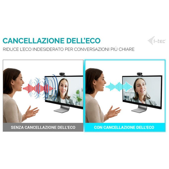 I-tec CAMSOLOMONF200 SOLOMON 200 1080p Business Webcam Risoluzione 1920 x 1080 Pixel 2 MP 85° Microfono Integrato colore Nero