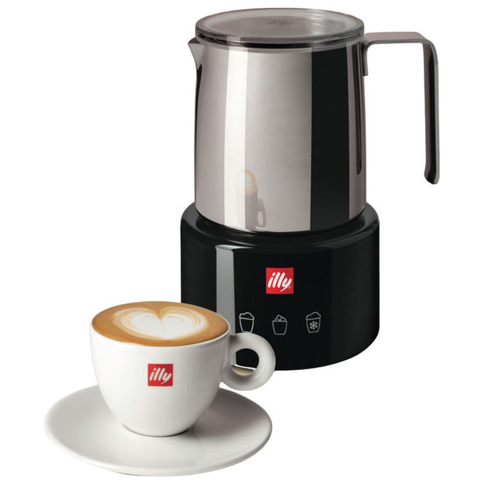 Illy 23760 Montalatte elettrico 025 L 500 W Acciaio inox e plastica Spegnimento automatico e protezione termica Funzioni caldo-freddo con controllo touch Nero – Design firmato da Piero Lissoni