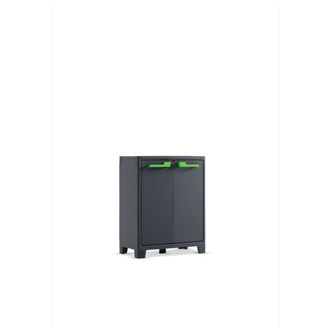 Keter Moby Armadio Impermeabile Basso Certificato Ipx3 Doppio Colore Maniglia Verde o Grigio Dimensioni 80X44X100H