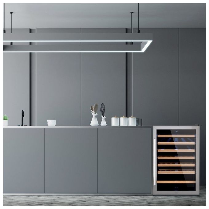 Les Petits Champs CAVC48 Cantinetta Vino a libera installazione 48 bottiglie Classe energetica G con Compressore una zona 4-18C 83,4 cm Acciaio