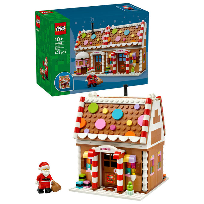 Lego 40809 Casa di Pan di Zenzero Festiva Set da Costruzione con Minifigure di Babbo Natale 498 pezzi colore Multicolore
