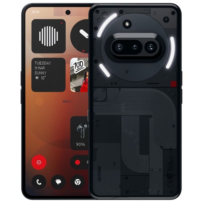 Nothing A059 Phone 3a Smartphone 5G 6.77'' 8GB 128GB Dual SIM Snapdragon 7s Gen 3 Tripla Camera 50MP Batteria 5000mAh colore Nero