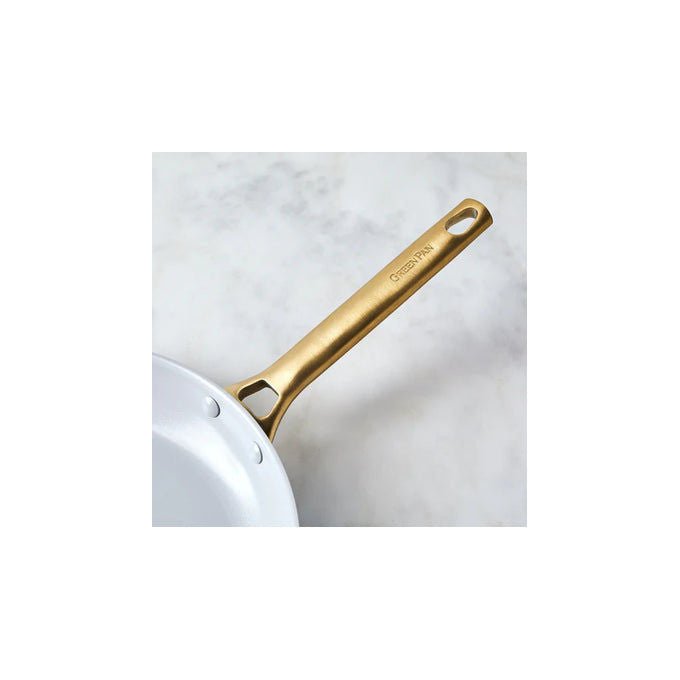 GreenPan CC002296-001 Padova Padella per saute' in Alluminio con Rivestimento in Ceramica Antiaderente Fino a 220 °C Lavabile in Lavastoviglie Acciaio Inossidabile Dorato colore Smokey Blue