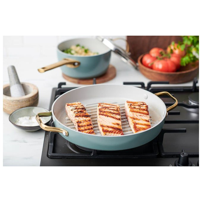 GreenPan CC002483-001 Padova Padella per saute' con rivestimento antiaderente in ceramica 28 cm colore Blu cielo
