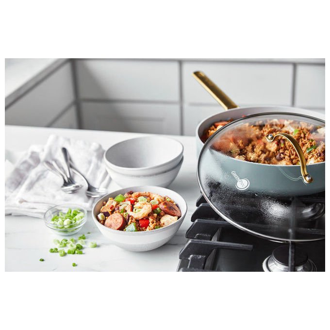 GreenPan CC002827-001 Padova Padella Antiaderente in Ceramica 28 cm con Coperchio 3.6 L Adatta a Induzione Forno fino a 220°C Lavabile in Lavastoviglie colore Sky Blue