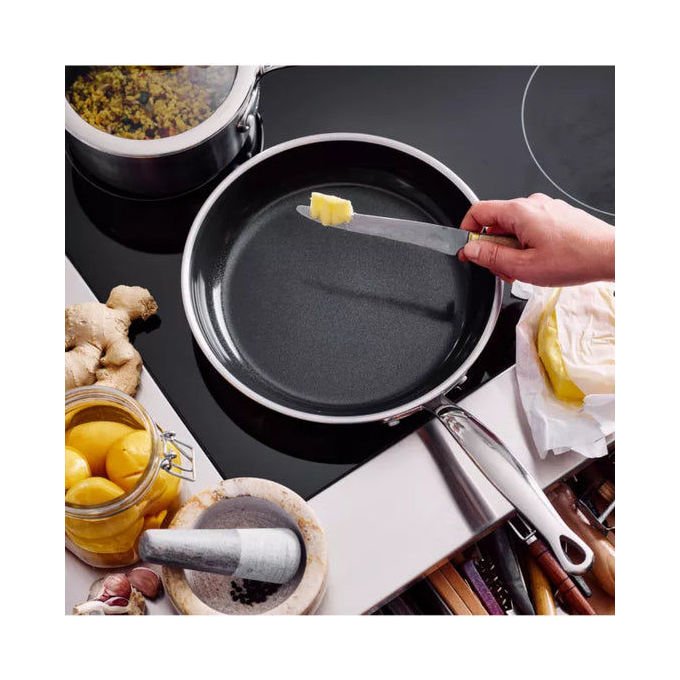GreenPan CC003819 Premiere Tava 30 cm in Acciaio Inox con Rivestimento Ceramico Antiaderente Senza PFOA Resistente fino a 220 °C Adatta a Tutti i Piani Cottura incluso Induzione colore Nero