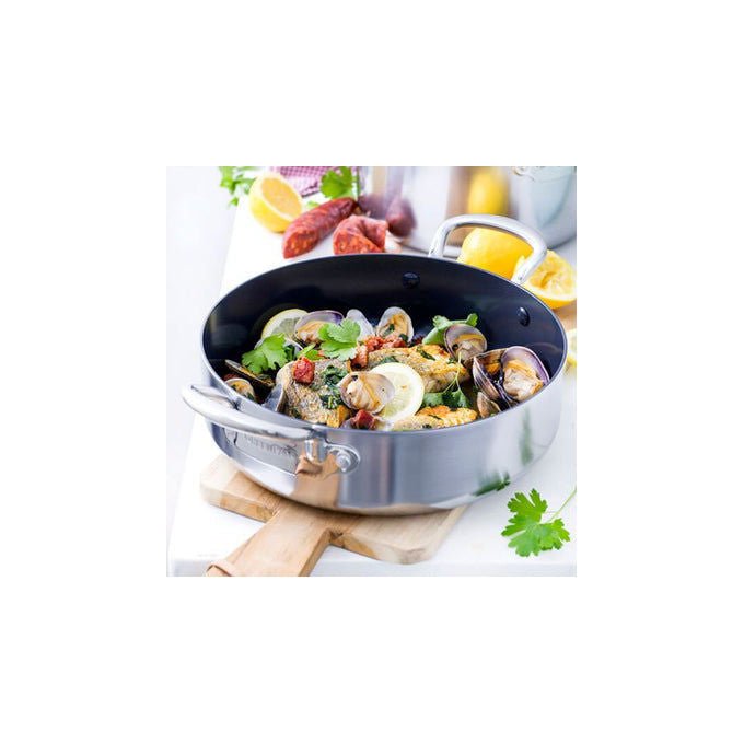 GreenPan CC003820-001 Premiere Padella per friggere Gourmet con rivestimento antiaderente in ceramica Thermolon Infinity Pro e coperchio incluso diametro 26 cm colore Argento