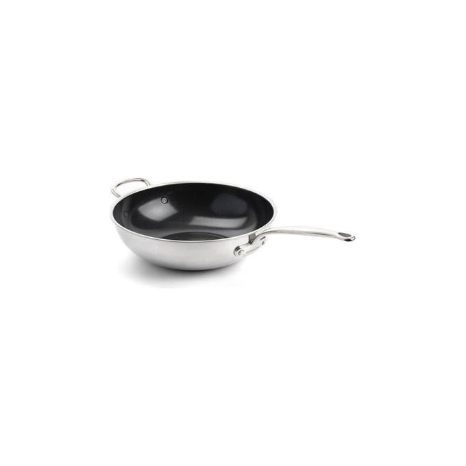 GreenPan CC003821-001 Premiere Wok-padella per cottura al salto Acciaio inox Antiaderente 30 cm colore Argento
