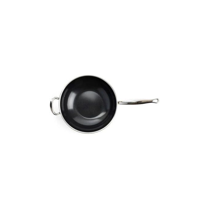 GreenPan CC003821-001 Premiere Wok-padella per cottura al salto Acciaio inox Antiaderente 30 cm colore Argento