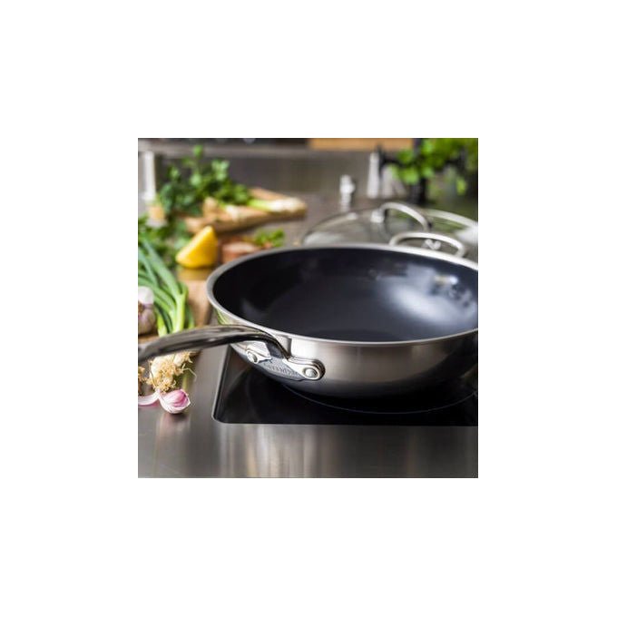 GreenPan CC003821-001 Premiere Wok-padella per cottura al salto Acciaio inox Antiaderente 30 cm colore Argento
