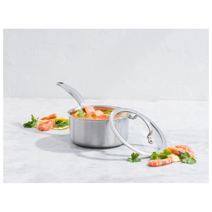 GreenPan CC003822-001 Premiere Padella per saute' in Acciaio Inox con Rivestimento Antiaderente in Ceramica Forno fino a 220 °C Adatto a Tutti i Piani Cottura incluso Induzione colore Argento