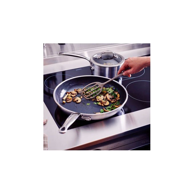 GreenPan CC005002-001 Premiere Padella Multiuso Acciaio Inox Rivestimento Antiaderente in Ceramica Fino a 220°C Lavabile in Lavastoviglie colore Argento