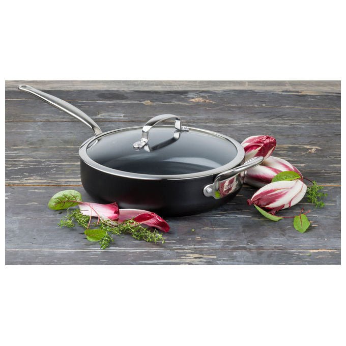 GreenPan BARCELONA PRO Sauteuse 28 cm con Coperchio Rivestimento Ceramico Antiaderente Acciaio Inossidabile Induzione 4,6 L colore Nero