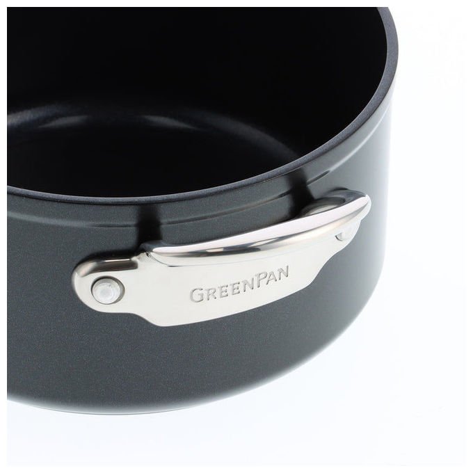 GreenPan 005878C9-6916-4875-B152-D4E4DE14BA51 Barcelona Pro Casseruola in Alluminio con Rivestimento Ceramico 24 cm colore Nero