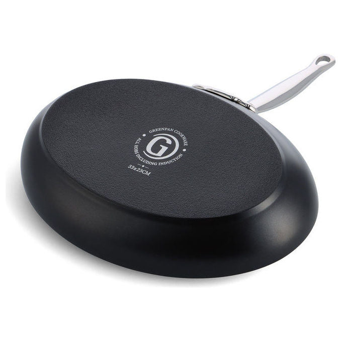 GreenPan CC005339-001 Barcelona Pro Padella Multiuso in Alluminio con Rivestimento Antiaderente in Ceramica Fino a 220 °C Acciaio Inox colore Nero