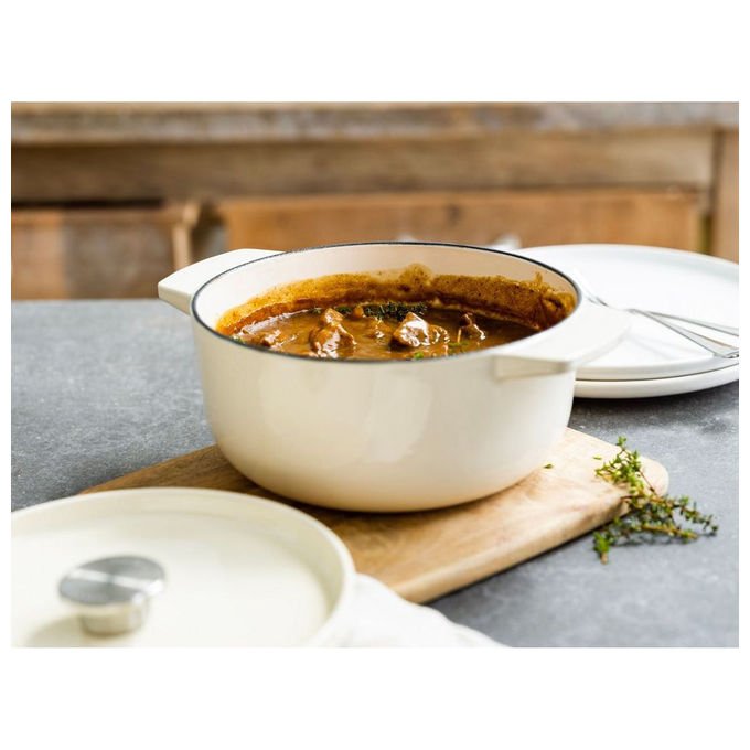 KitchenAid CC006056-001 Pentola in Ghisa 3,3 L Adatta a Tutti i Piani Cottura incluso Induzione Resistente al Forno fino a 260 °C colore Crema