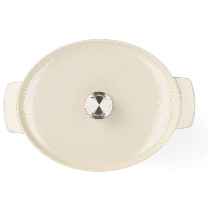 KitchenAid CC006062-001 Pentola in Ghisa 5,6 L Adatta a Tutti i Piani Cottura compresa Induzione Coperchio in Ghisa colore Crema