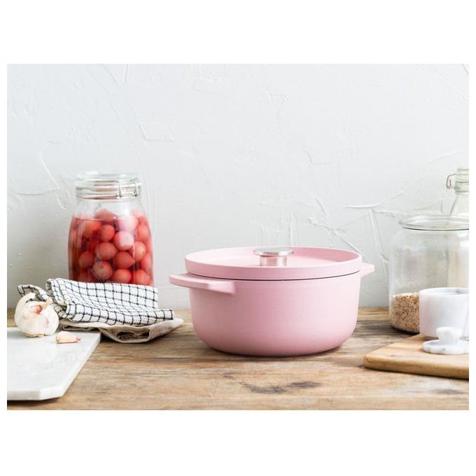 KitchenAid CC007430-001 Casseruola in Ghisa Smaltata Dried Rose 22 cm 3.3 L Forno Fino a 260°C colore Dried Rose