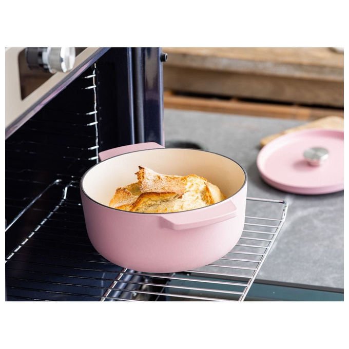 KitchenAid CC007430-001 Casseruola in Ghisa Smaltata Dried Rose 22 cm 3.3 L Forno Fino a 260°C colore Dried Rose