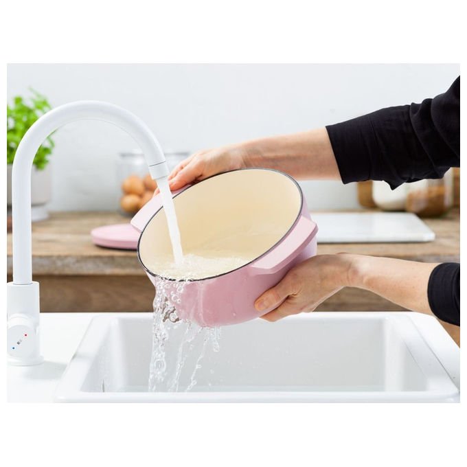 KitchenAid CC007430-001 Casseruola in Ghisa Smaltata Dried Rose 22 cm 3.3 L Forno Fino a 260°C colore Dried Rose