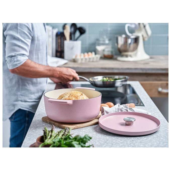 KitchenAid CC007430-001 Casseruola in Ghisa Smaltata Dried Rose 22 cm 3.3 L Forno Fino a 260°C colore Dried Rose