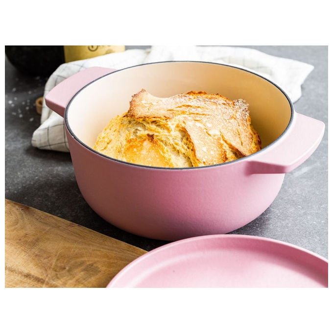 KitchenAid CC007430-001 Casseruola in Ghisa Smaltata Dried Rose 22 cm 3.3 L Forno Fino a 260°C colore Dried Rose