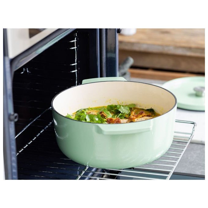 KitchenAid CC007434-001 Casseruola in Ghisa Capacita' 5,2 L Adatta a Tutti i Piani Cottura incluso Induzione colore Verde Ghisa