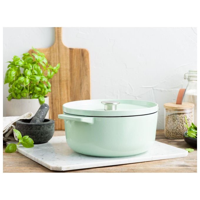 KitchenAid CC007434-001 Casseruola in Ghisa Capacita' 5,2 L Adatta a Tutti i Piani Cottura incluso Induzione colore Verde Ghisa