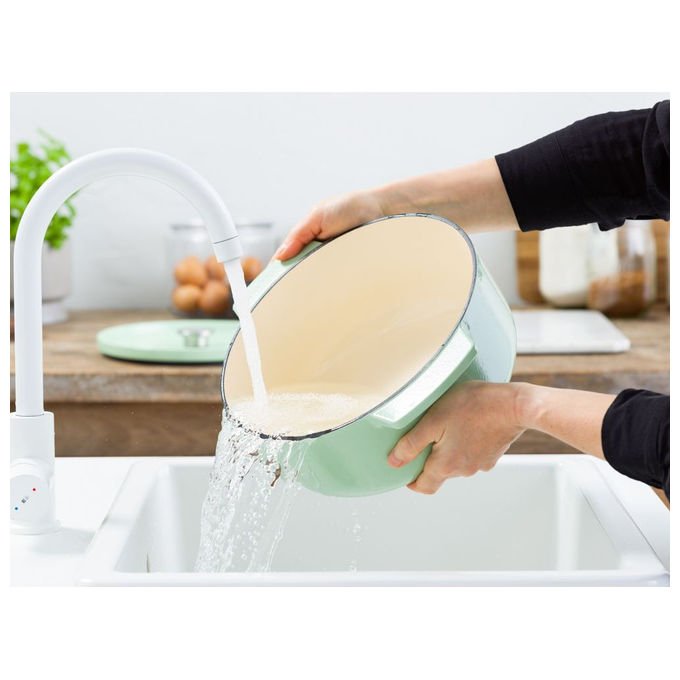 KitchenAid CC007434-001 Casseruola in Ghisa Capacita' 5,2 L Adatta a Tutti i Piani Cottura incluso Induzione colore Verde Ghisa