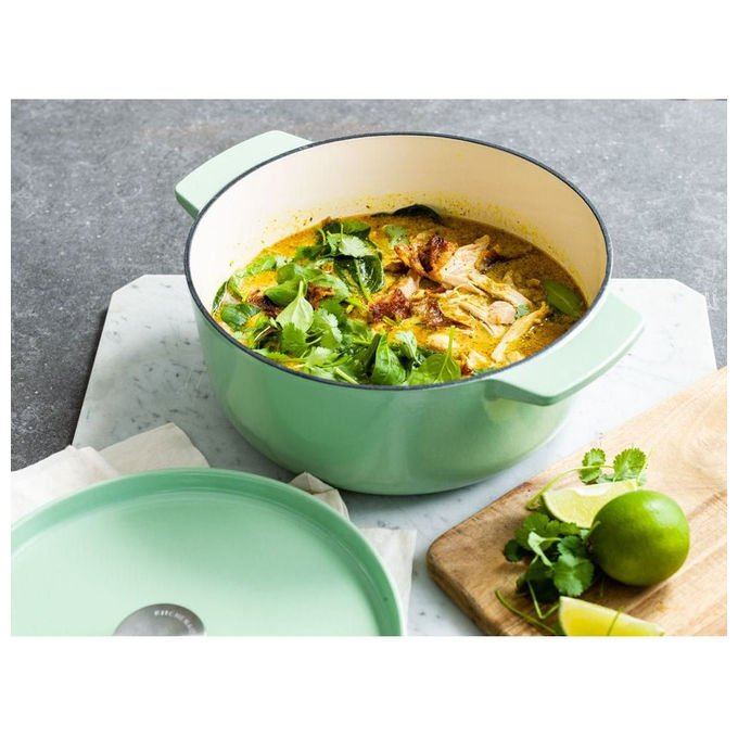 KitchenAid CC007434-001 Casseruola in Ghisa Capacita' 5,2 L Adatta a Tutti i Piani Cottura incluso Induzione colore Verde Ghisa