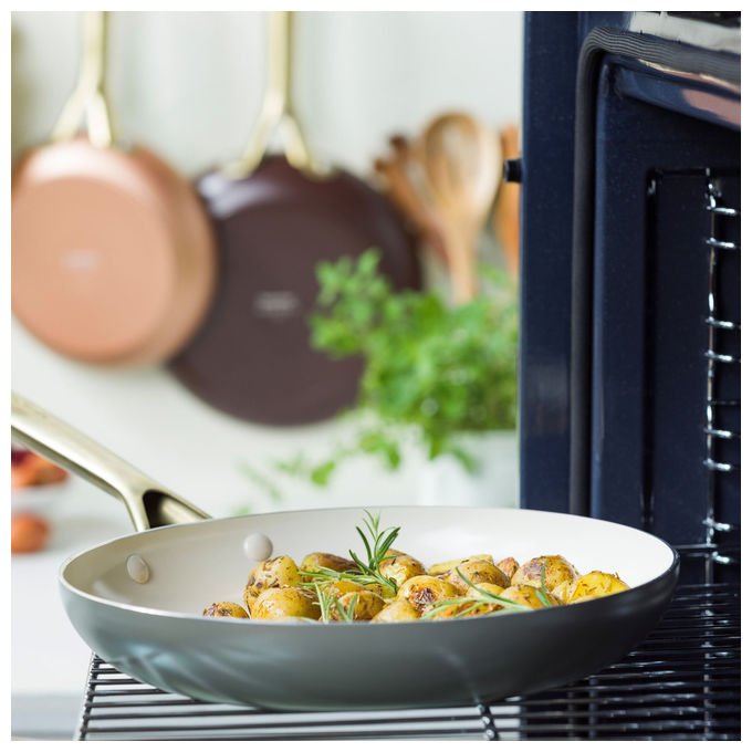 GreenPan CC009020-001 Set di Padelle Shades con Rivestimento in Ceramica Rinforzata con Diamanti 20 cm 24 cm 28 cm colore Terra