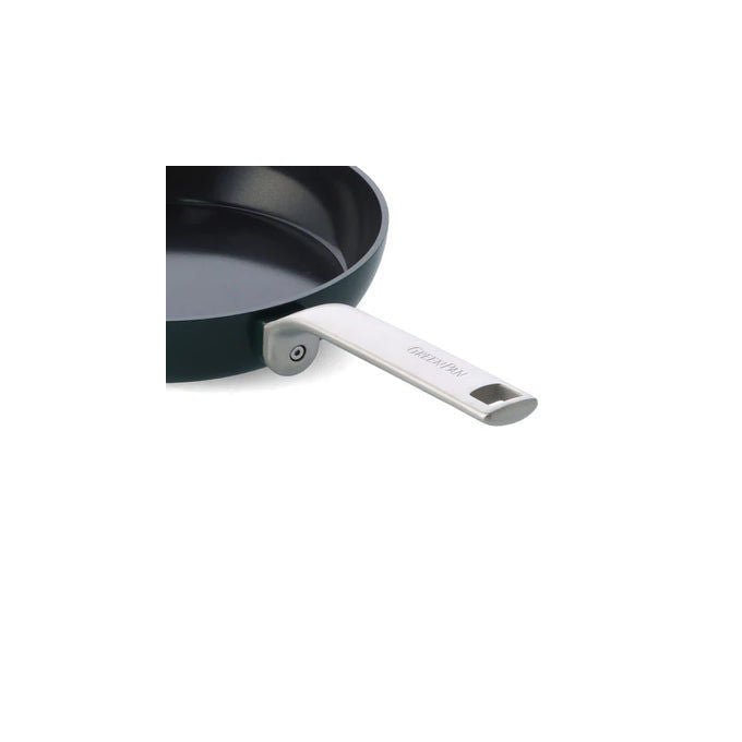 GreenPan CC009167-001 Evolution Frigideira 28 cm in Alluminio Riciclato con Rivestimento Antiaderente Thermolon Senza PFAS Manico in Acciaio Inox Rimovibile colore Nero
