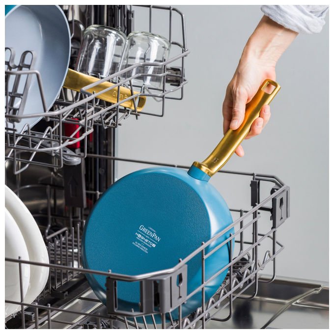 GreenPan CC009173-001 Evolution Padella Multiuso Rotondo 28 cm con Rivestimento Antiaderente in Ceramica Thermolon Diametro 28 cm Adatta a Tutti i Piani Cottura incluso Induzione Lavabile in Lavastoviglie colore Blu