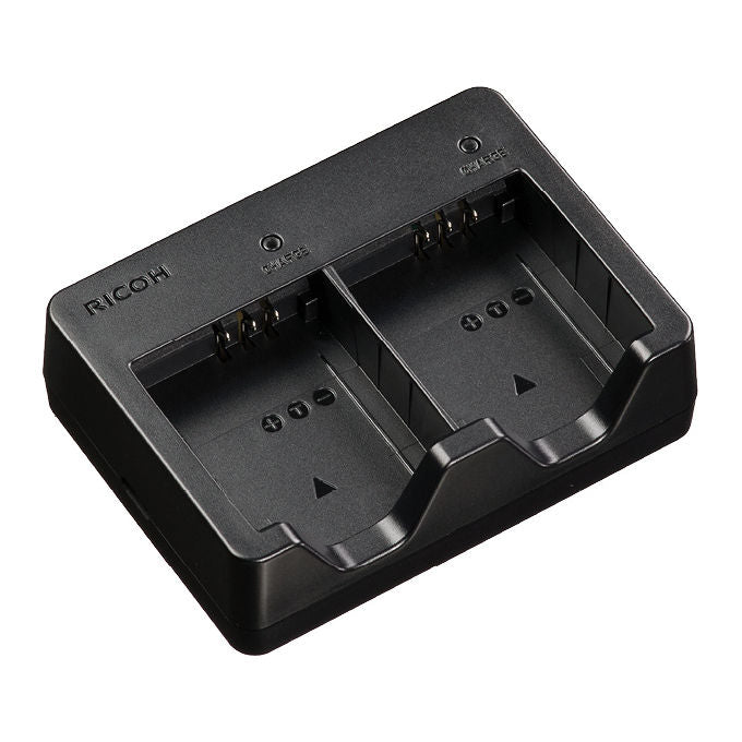 Ricoh BJ-12 Caricabatterie per Batteria Fotocamera Digitale Compatibile con DB-120 Tecnologia Ioni di Litio Carica fino a 2 Batterie USB Nero