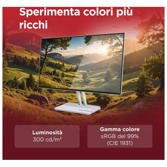 Lenovo 67DEKAC1IT L27-4C Monitor 27'' IPS FHD 1920x1080 144Hz 1ms MPRT AMD FreeSync Altoparlanti Integrati colore Cloud Grey