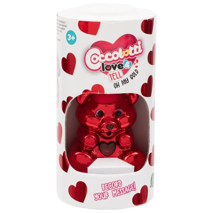 Giochi Preziosi CCL45000 Coccolotti Love and Tell Orsetto Interattivo con Funzione Registrazione e Portachiavi colore Effetto Metal Brillante