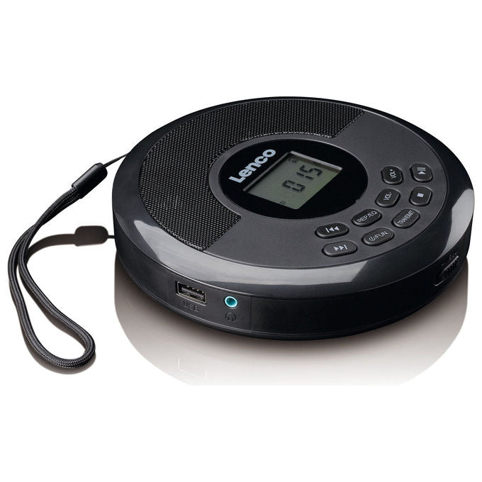 Lenco CD-340BK Lettore CD portatile con Bluetooth 5.0 e altoparlanti integrati colore Nero