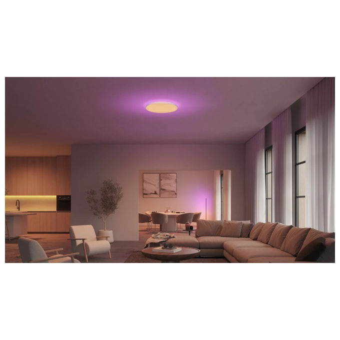 Philips 8720169277557 Hue White and Color ambiance Plafoniera Datura grande Lampada a soffitto intelligente LED Bluetooth Zigbee controlabile via app e voce con colori personalizzabili colore Bianco