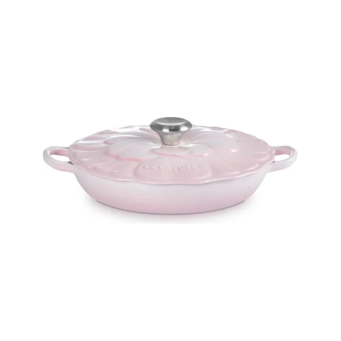 Le Creuset 21964267774430 Pétalo Cacerola bassa in ghisa smaltata 2.2 L adatta al forno e induzione colore Rosa Palo