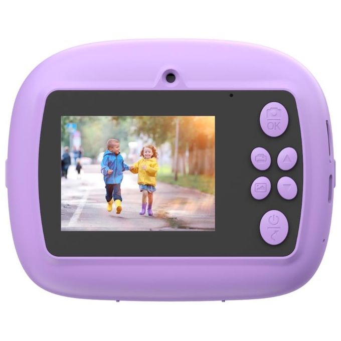 Celly Kids Cam Print VL, Fotocamera Digitale per Bambini, Viola